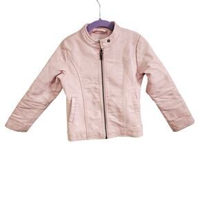 Name It Kids Size 6Y Leather Jacket Pastel Pink Bikercore Motocore Alternative